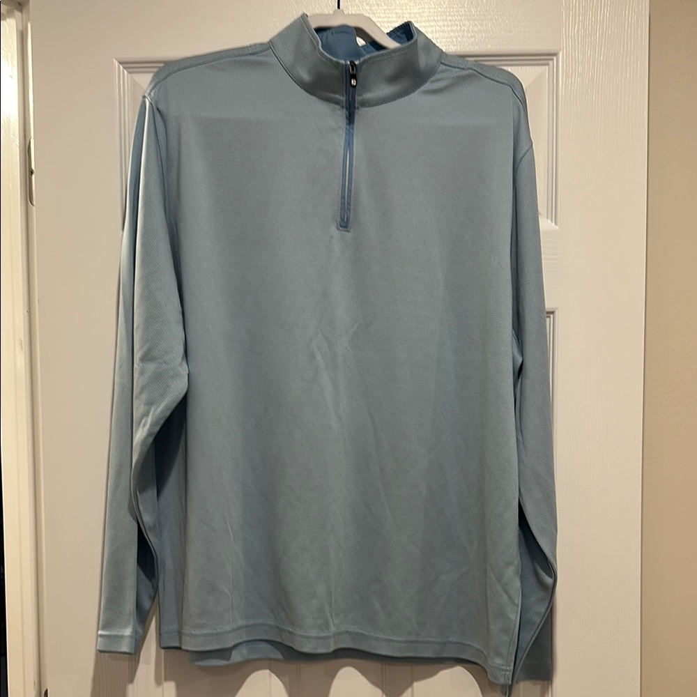 Men’s FootJoy, Light Blue Quarter-Zip Pullover, XL, Like New